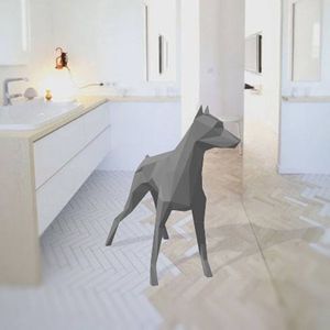 Great Dane Hond Geometrische Origami 3D effen papier model papier carving driedimensionale DIY handgemaakte creatieve home decoratie