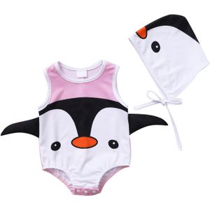 Peuter Baby Jongens Meisjes Badpak Cartoon Gedrukt Bikini Een Stuk Badpak Ruche Zomer Mouwloze Beachwear Badpak