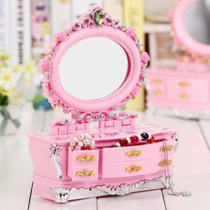 Muziekdoos Makeup Box Met Lade Dansen Prinses Sieraden Decoratie Vriendinnen Kind Meisjes