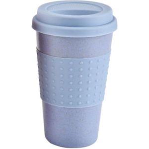 Herbruikbare Bamboe Fibre koffie Cups Roze Blauw Dot Eco Vriendelijke 3 Kleuren 300ml Draagbare Koffie Thee Mokken Reizen mok Met Deksel