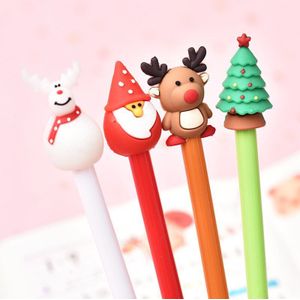 36 Stks/partij Kerstboom Elanden Sneeuwpop Gel Pen Leuke Zwarte Inkt Neutrale Pennen Relatiegeschenk Briefpapier Schoolbenodigdheden