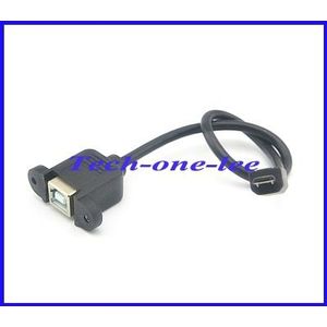 USB Type B Female Naar Micro 5Pin Mannelijke Verlengkabel USB-b F Panel Mount Naar Micro usb Connector 5pin Adapter Kabel 50cm