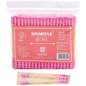 100 Doos Bamboe Baby Wattenstaafje Houten Sticks Zachte Wattenstaafjes Schoonmaken Van Oren Tampons Cotonete Pampons Gezondheid Schoonheid