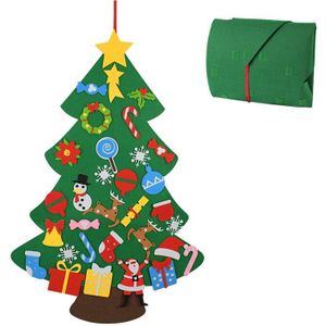 100Cm Vilt Kerstboom Diy Set Muur Opknoping Decoratie Met Lijm Ornamenten Kids Kinderen Jaar Xmas Home decor