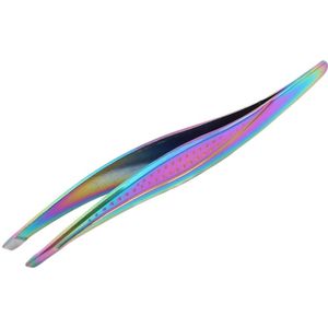 1Pc Arrivals Rvs Platte Tip Wimper Clip Gezicht Haar Remover Makeup Tools Regenboog Wenkbrauw Clip