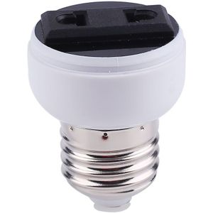 Praktische E27 Lamp Socket Wit Converter US/EU Plug Lampvoet Douille Nachtlampje Stopcontact