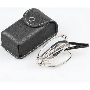 Mannen Vrouwen Draagbare Vouwen Leesbril Met Case Licht Metalen Legering Opvouwbare Presbyopie Brillen + 75 + 125 + 175 + 225 + 275