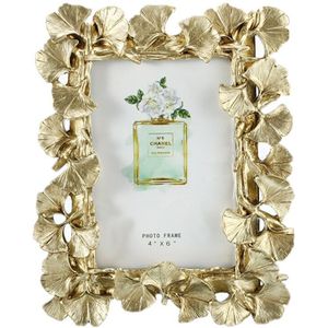 Europese Vintage Gouden Zilveren Ginkgo Leaf Fotolijst Hars Frame Creatieve Bruiloft Paar Fotolijst Woondecoratie