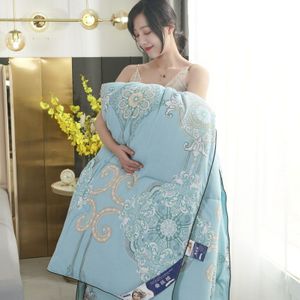 10 Stijl Thuis Moerbei Zijde Quilts Queen Dekbed Insert Gewatteerde Bed Dekbed Lichtgewicht Sprei Voor Alle Seizoen Zachte Deken