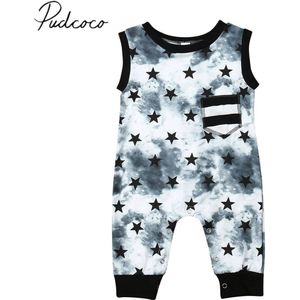 Kinderen Zomer Kleding Pasgeboren Baby Baby Jongen Sterren Romper Mouwloze ONS Vlag Print Jumpsuit Playsuit Outfit Kleding
