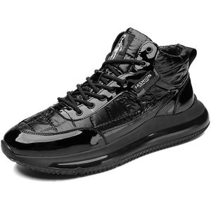Flexibele Leer Mannen Casual Schoenen Comfor Zapatos De Hombre Mannen Schoenen Wandelschoenen Plus Size 48 Herfst Zwarte Sneakers