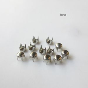 100 Stks/partij Diy Klinknagel Paddestoel Hoofd Ronde Klauw Vier Voet Nail Zilveren Lederen Craft Kleding Schoen Zak Decoratie