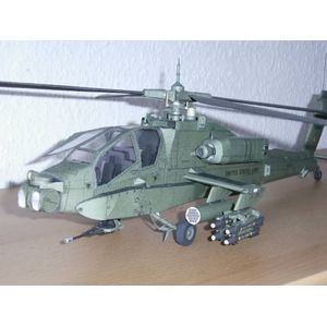 1:33 Schaal Boeing AH-64A Apache Helikopter Gunshipshandcraft Papier Model Kit Puzzels Handgemaakte Speelgoed Diy