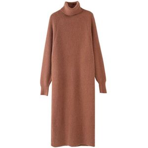 Belted Lange Trui Vrouwen Herfst Winter Kleding Mid-Lengte Trui Gebreide Jurk Slanke Coltrui Jurk Ol Vestidos