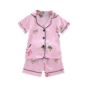 Baby Pyjama Sets 2 Stuks Kinderen Jongens Meisjes Kleding Banana Print Outfits Set Korte Mouw Blouse Tops + Shorts Nachtkleding pyjama