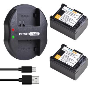 Powertrust BP-808 Bp 808 Batterij + Usb Dual Charger Voor Canon BP-827 Bp 827 BP-819 BP-807 BP-809 XA10 HF20 HF10 HF100 HG20