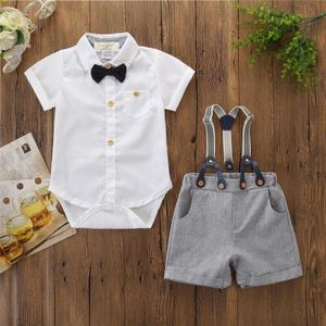 Peuter Baby Baby Boy Gentleman Kleding Shirt Top Broek Shorts Outfit Set