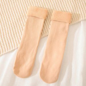 1 Pairs Fluwelen Winter Vrouwen Sokken Volwassen Warm Thicken Thermische Sneeuw Pluche Sokken Effen Kleur Sokken Zachte Vloer Slapen Sokken thuis