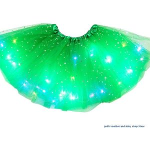 67JC Kids Meisjes Led Light Up Glitter Ster Pailletten Ballet Dans Tule Tutu Rok 3-12T