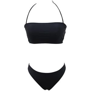 Womens Lace Up Padded Badpak Wirefree Backless Split Bikini Set