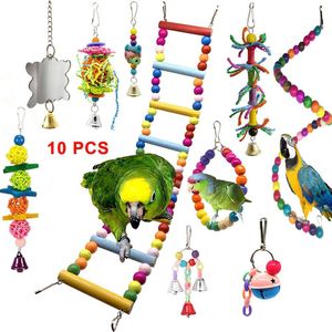 10X Papegaai Speelgoed Metalen Touw Ladder Stand Budgie Valkparkiet Kooi Vogel Speelgoed Set