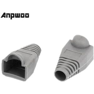 Anpwoo Ethernet Grijs Rubber RJ45 Connector Laarzen Cover Case Protector 50 Stuks