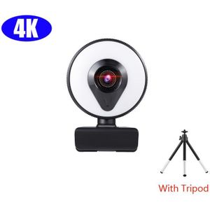 Webcam 1080P 2K 4K 8K Full Hd Web Camera Voor Pc Computer Laptop Usb Webcam met Microfoon En Ring Licht Web Camara Webcamera