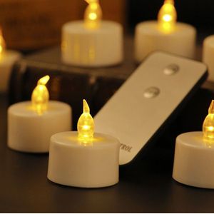 Pak Van 6 Batterij-Aangedreven Led Theelichtjes Kerze Voor Bruiloft Verjaardag Decoratieve Kaars Vela Bougie, afstandsbediening Kaars