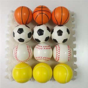 12Pcs 6.3Cm Anti Stress Bal Relief Voetbal Basketbal Honkbal Tennis Soft Foam Rubber Squeeze Bal Speelgoed Voor kids