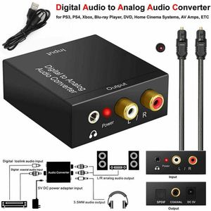 Portable 3.5Mm Jack Coaxiale Optische Vezel Digitaal Naar Analoog Audio Aux Rca L / R Converter Spdif Digitale Audio decoder Versterker