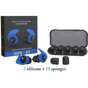 Slapen Oordoppen Anti-geluid Oordopjes Slapen Aid Siliconen + Spons Geluiddichte Oordopjes Zacht Schuim Oor Bescherming Ruisonderdrukking