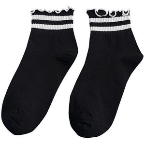 Vrouwen Sokken Rood Hart Prints Polka Dot Sokken Gestreept Wit Zwart Leuke Ruche Korte Sokken Katoen Ongedwongen Sok Dames Sox voor Meisjes