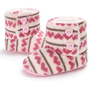 0-18Months Baby Meisjes Laarzen Winter Warm Soft Sole Crib Schoenen Gebreide Snowboots