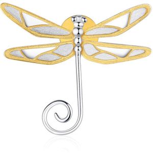 Lotus Plezier Echte 925 Sterling Zilver Natuurlijke Stijl Handgemaakte Fijne Sieraden Schattige Dragonfly Broches Pin Broche Voor Vrouwen