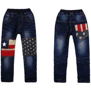 Lente mode patchwork jongens jeans goed materiaal kinderen jean leeftijd 3 4 5 6 7 8 9 10 11 12 jaar oud
