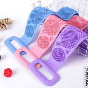 Magic Silicone Borstels Bad Handdoeken Body Brush Bad Riem Exfoliërende Terug Borstel Riem Wassen Huid Huishoudelijke Schoon Douche Borstels