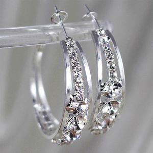 Huitan Luxe Grote Ronde Hoepel Oorbellen Voor Vrouwen Aaa Zirconia Vrouwelijke Wedding Party Earring Briljante Sieraden