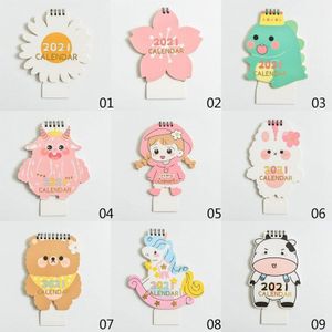 Leuke Cartoon Dier Koe Eenhoorn Dinasour Bloem Desktop Kalender Schema Schema Planner Jaarlijkse Agenda Organisator Kantoor