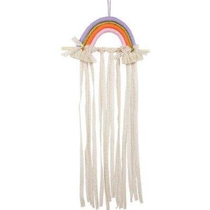 Geweven Rainbow Hair Bows Kids Meisjes Opslag Riem Handgemaakte Haar Clip Hanger Organizer Haarband Scrunchy Houder Haaraccessoires