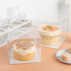 10Pcs Transparante Taart Verpakking Doos Blikken Plastic Bak Case Dessert Cake Verpakking Bakken Doos Party Bolsas De Papel Al por Burgemeester