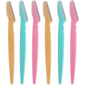 6 Stks/set Draagbare Wenkbrauw Trimmers Gezichtshaar Verwijderen Scheerapparaat Gezicht Wenkbrauw Messen Schoonheid Brow Cutter Makeup Tools Kit