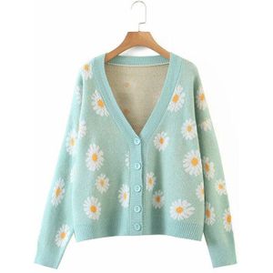 Vrouwen V-hals Losse Trui Vest Herfst Winter Daisy Gebreide Truien Oversized Gebreide Vest Jassen Rebeca Punto Mujer