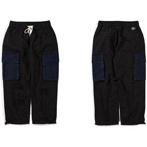 Aelfric Eden Patchwork Zakken Broek Man Hip Hop Streetwear Ripped Gat Mannen Broek Katoen Harajuku Oversized Losse Joggers Broek