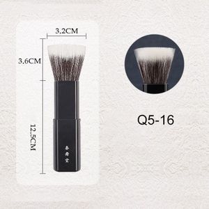 Q2-13 Professionele Handgemaakte Make-Up Kwasten Soft Saikoho Geitenhaar Multi-Taak Meandersteken Blush Contour Borstel Ebbenhout Make Up Borstel