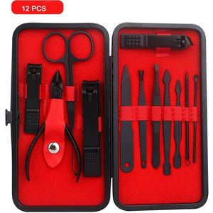 9 Pcs Manicure Set Pedicure Sets Nagelknipper Roestvrij Staal Professionele Nail Cutter Gereedschap Met Travel Case Tool Kit