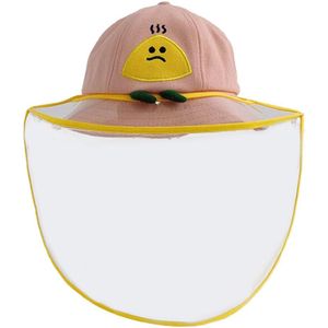 Boys Girls Cute Sun Hat Detachable Full Face Anti-UV Bucket Cap Windproof Kids Protective Helmet