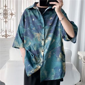 Zomer Bloem Shirt Mannen Gedrukt Casual Shirt Losse Hawaiian Shirt Mannen Streetwear Wilde Korte Mouwen M-5XL