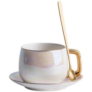 Europese Rose Goud Koffie Cups Keramische Witte Bruiloft Koffiekoppen Goud Velg Cappuccino Tazas De Ceramica Espresso Cups BC50BD