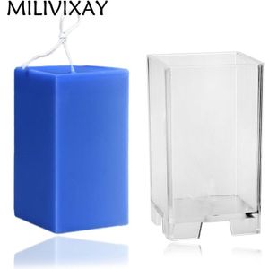 Milivixay 1Pc Cuboid Plastic Kaars Mallen Voor Kaars Maken Diy Kaars Bougie Velas Maken Mold Craft Accessoires