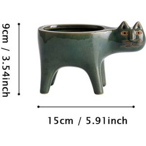 Leuke Kat Plant Pot Eenvoudige Witte Keramische Dier Planter Tuin Balkon Decor Succulent Bloempotten Voor Bonsai Groene Cactus Vaas